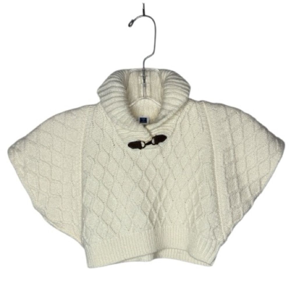 Janie And Jack Ivory Cable Knit Cape Sweater With Toggle‎ Closure. 3-6 Months.